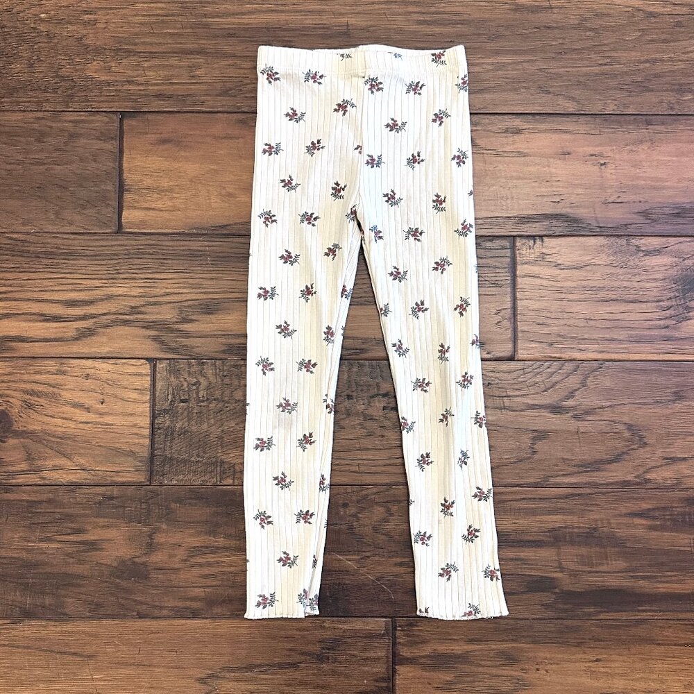 Rylee + Cru Ribbed Floral Leggings 4-5Y